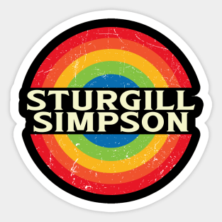 Personalized Sturgill Name Retro Rainbow Circle Distressed Style Sticker